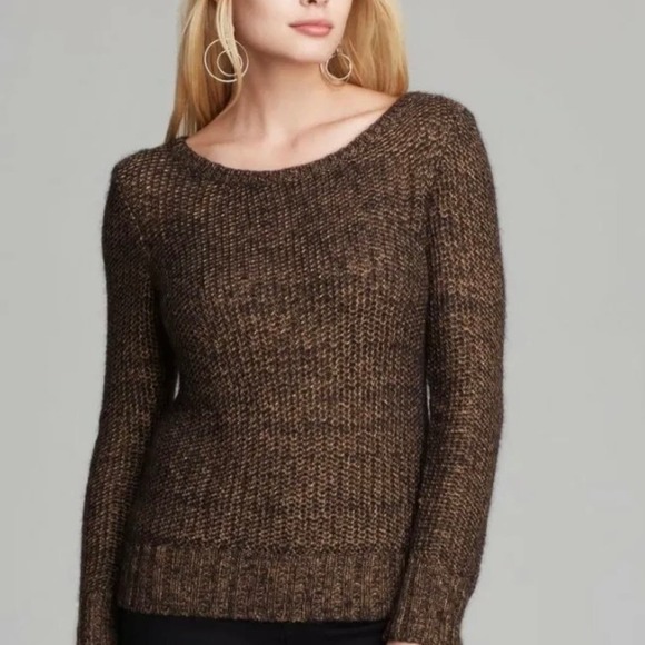 Eileen Fisher Metallic Gold Ballet Neck Sweater Size M - Picture 1 of 7
